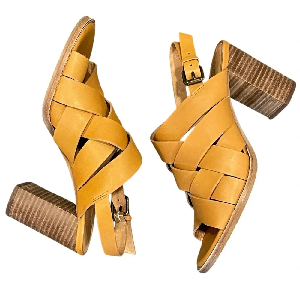 Women’s Cindy Tan Leather Strappy Block Heel Sandals